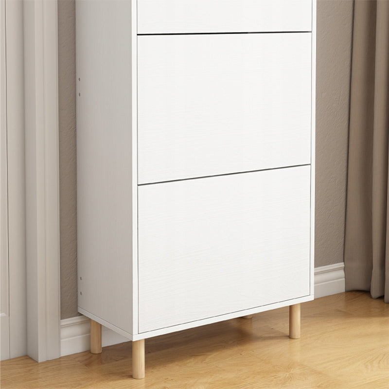 Fehér cipőtartó szekrény tükrös tárolóval loft stílusban álló polc előszoba 55 cm