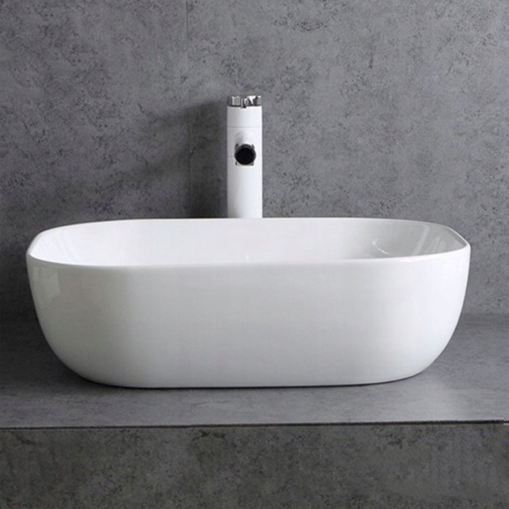 Kerámia mosdó Rebiko – 460x330x140 mm, fehér, modern minimalista design