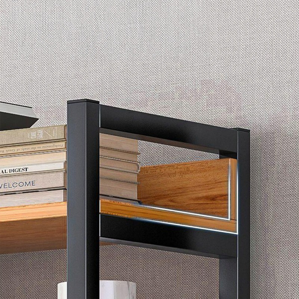 Ipari stílusú könyvespolc – 174x80x30 cm, MDF és fém, modern és masszív kialakítás
