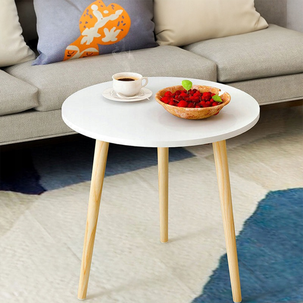 Fehér Kerek asztal 60x52 cm – Modern és Kompakt Design Beltéri Használatra