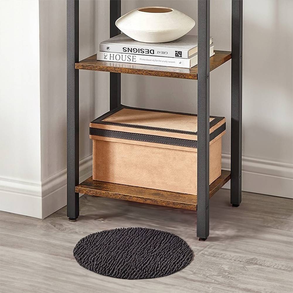 Keskeny ipari loft stílusú könyvespolc – 40x30x187,5 cm, fém vázzal