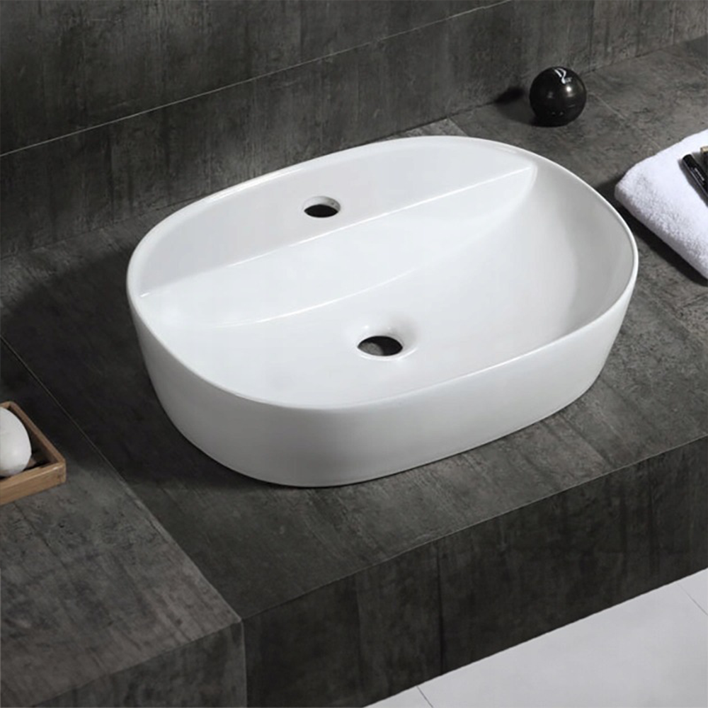 Kerámia mosdó Rebiko – 600x400x120 mm, fehér, modern és minimalista design