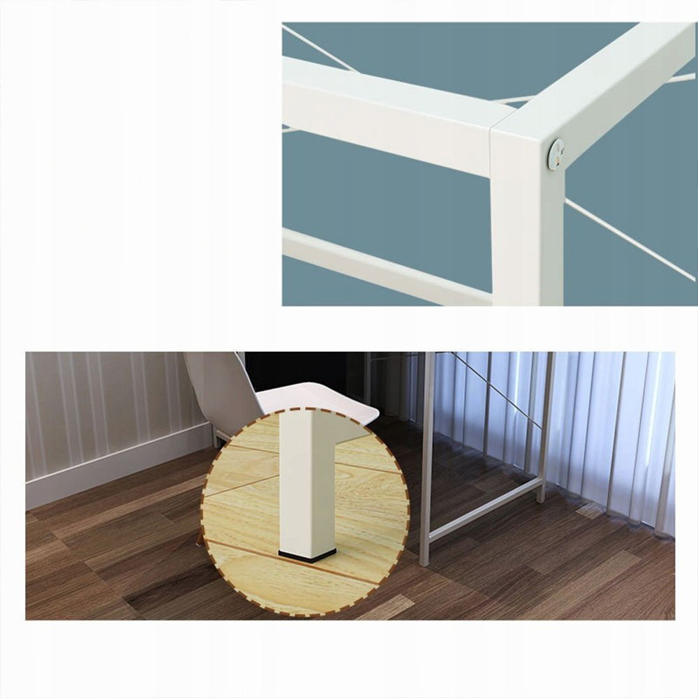 Modern fehér íróasztal oldalsó polcokkal – 120x55x72 cm – ideális otthoni irodához
