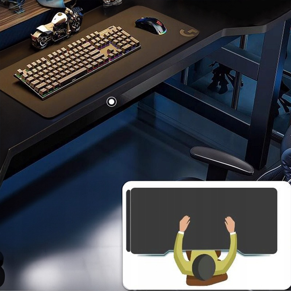 Gaming íróasztal 120 cm fekete – loft stílus, MDF asztallap és fémváz, ergonomikus kialakítás