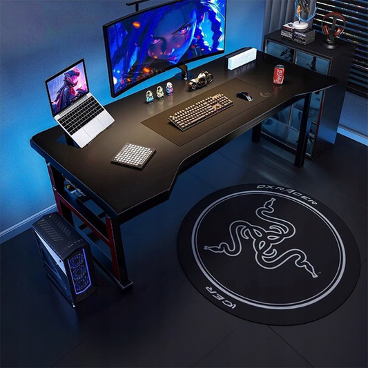 Gaming íróasztal 120 cm fekete – loft stílus, MDF asztallap és fémváz, ergonomikus kialakítás