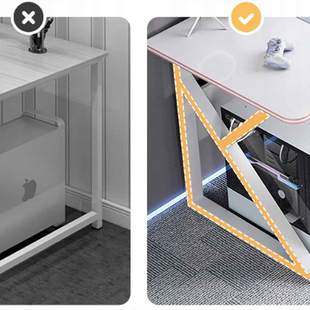 Fehér Gaming íróasztal 120x60x73 cm – Ergonomikus kialakítás és modern stílus igényes gamereknek