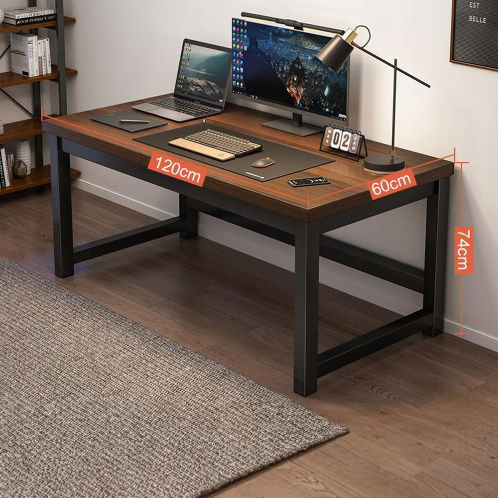Modern íróasztal, 120x60x74 cm, fém váz és MDF asztallap – Ideális irodai munkához vagy gamereknek