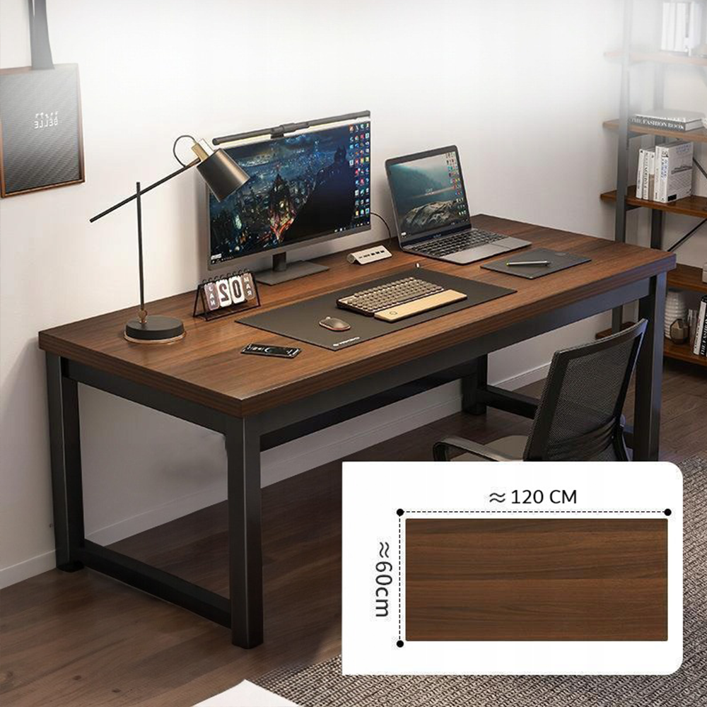 Modern íróasztal, 120x60x74 cm, fém váz és MDF asztallap – Ideális irodai munkához vagy gamereknek