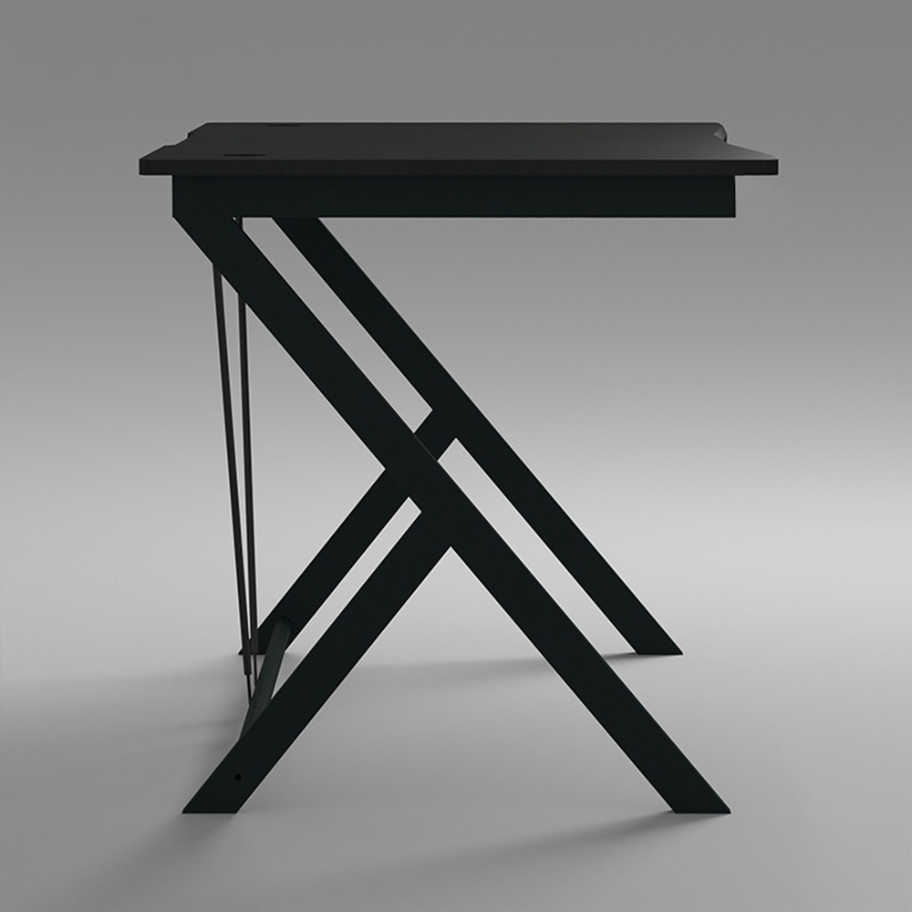 Gaming íróasztal 100x50 cm, loft stílusban, karbonhatású felülettel – fémvázas, modern kialakításban
