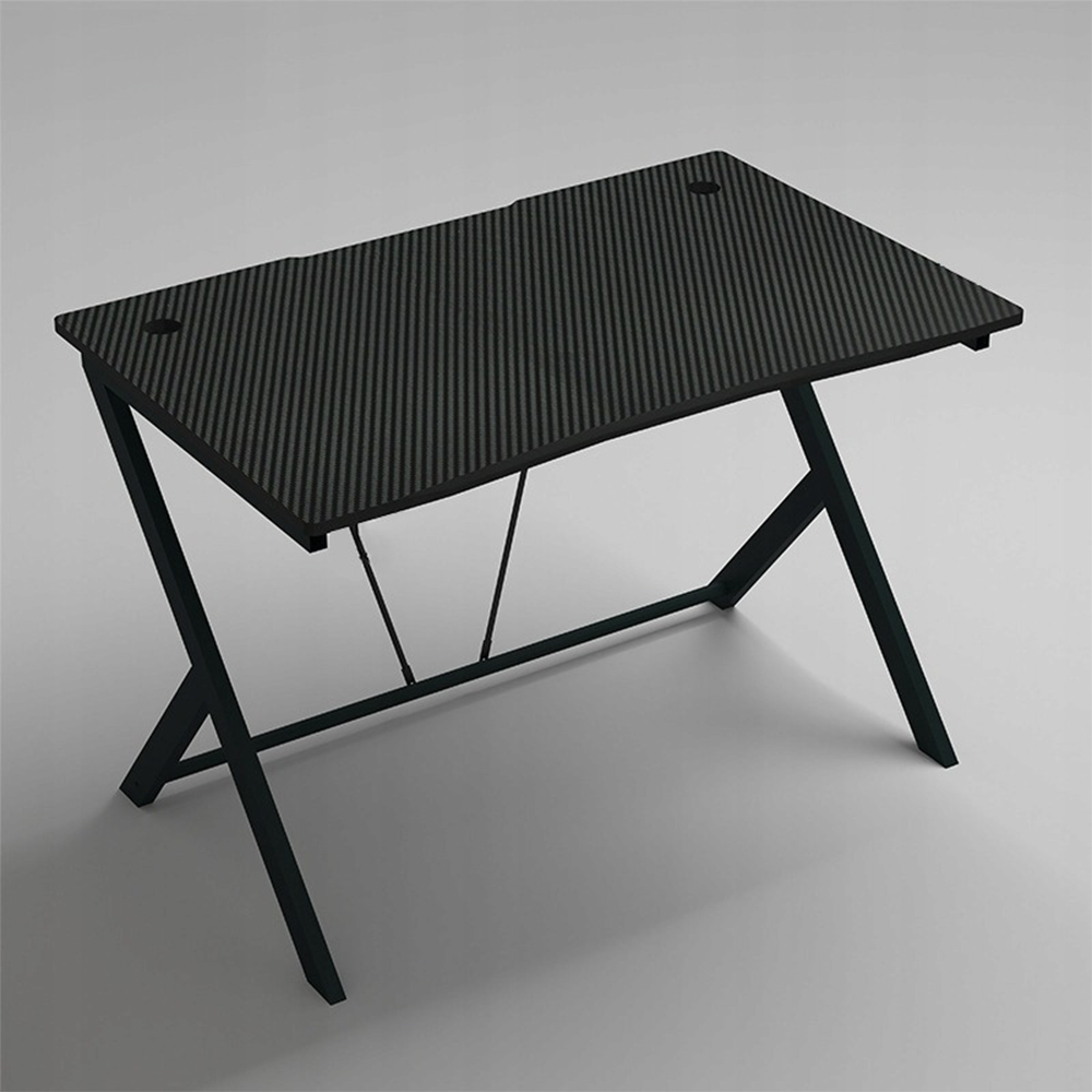 Gaming íróasztal 100x50 cm, loft stílusban, karbonhatású felülettel – fémvázas, modern kialakításban