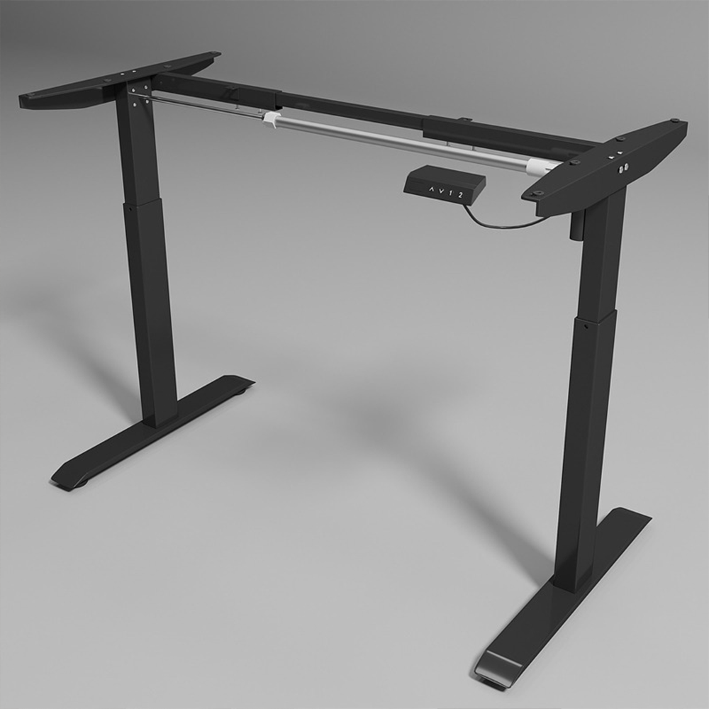 Elektromosan állítható magasságú fekete íróasztal – 160x60 cm, ergonomikus, gaminghez és munkához