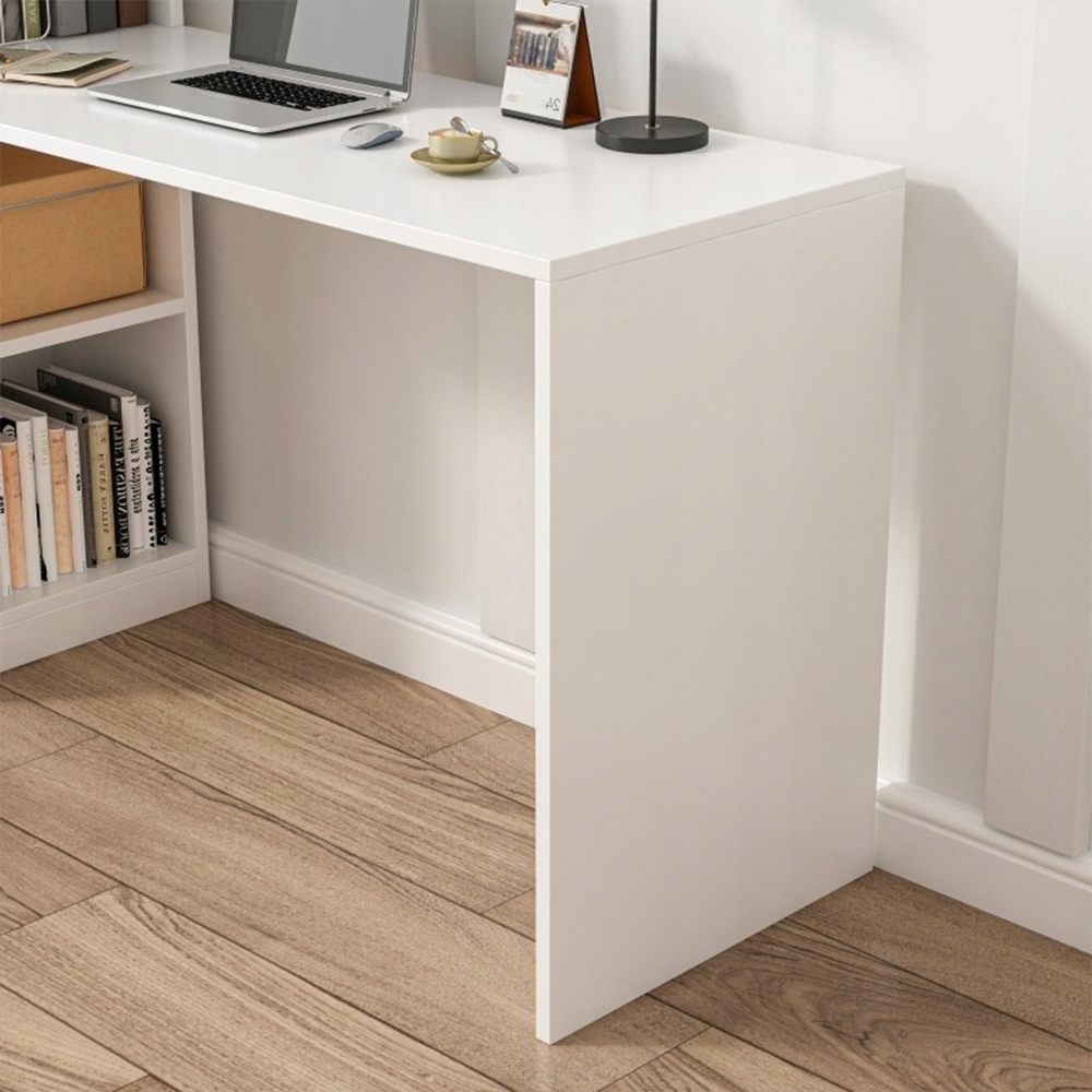 Fehér íróasztal polcokkal 125x50x181 cm – Ergonomikus munkaterület modern dizájnnal