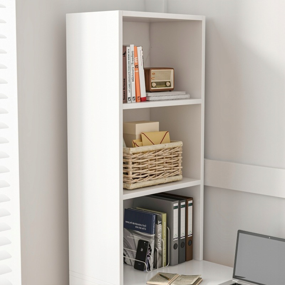 Fehér íróasztal polcokkal 125x50x181 cm – Ergonomikus munkaterület modern dizájnnal
