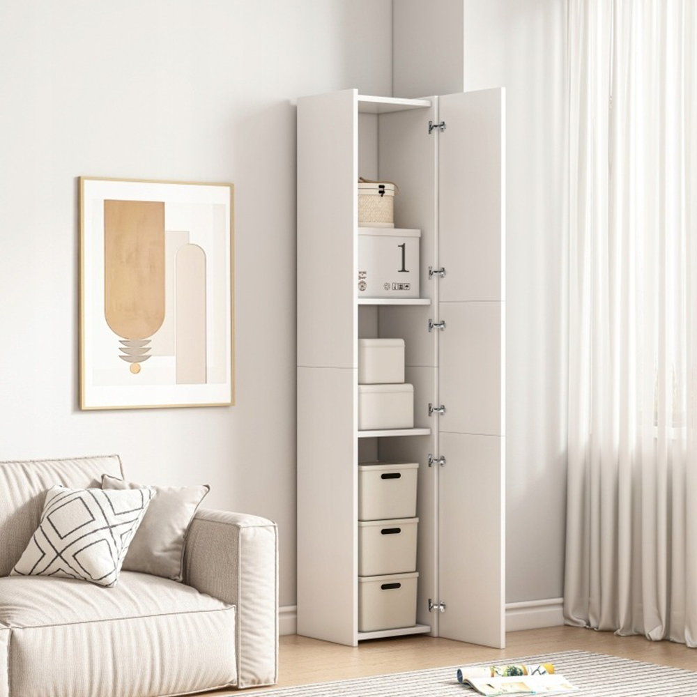 Fehér függőleges 3 rekeszes fehér szekrény 170x30x30 cm - modern és funkcionális design