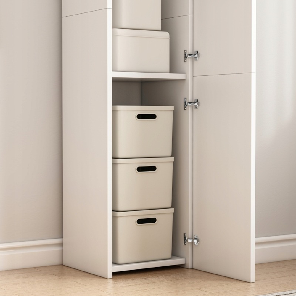 Fehér függőleges 3 rekeszes fehér szekrény 170x30x30 cm - modern és funkcionális design