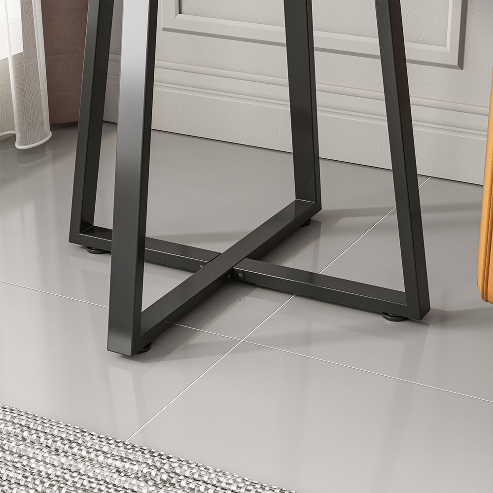 Modern fehér asztal 80x60x74 cm – sokoldalú kialakítás fa hatású elemekkel, ideális nappaliba vagy irodába