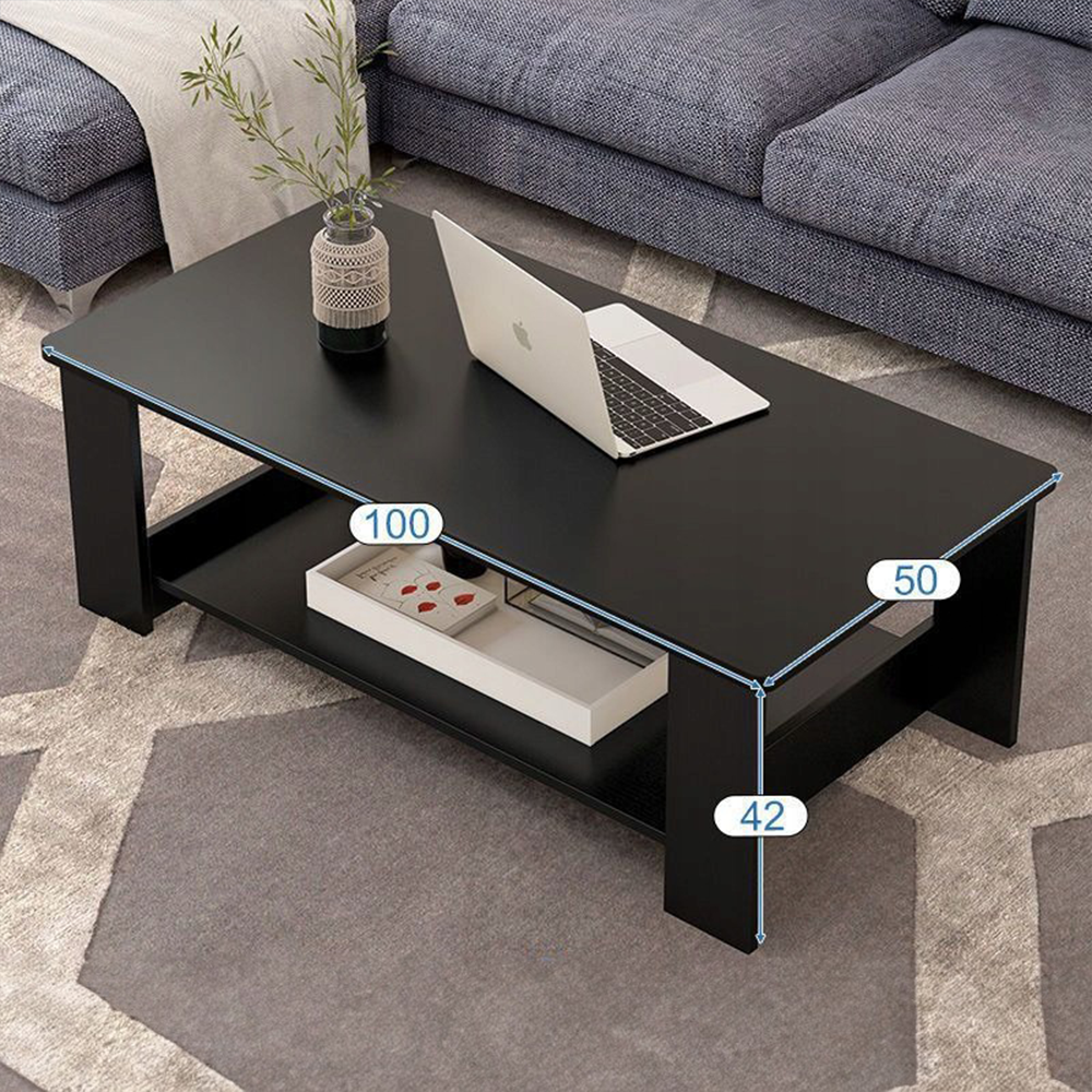 Fekete dohányzóasztal 100x50x42 cm – modern, praktikus és elegáns