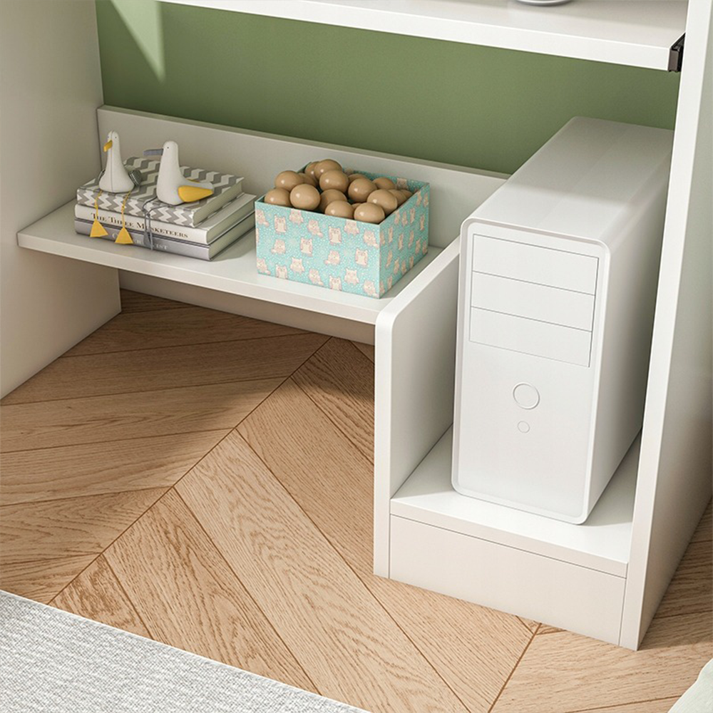 Kompakt fehér íróasztal billentyűzetfiókkal - 80x40x74 cm | Modern és ergonomikus kialakítású