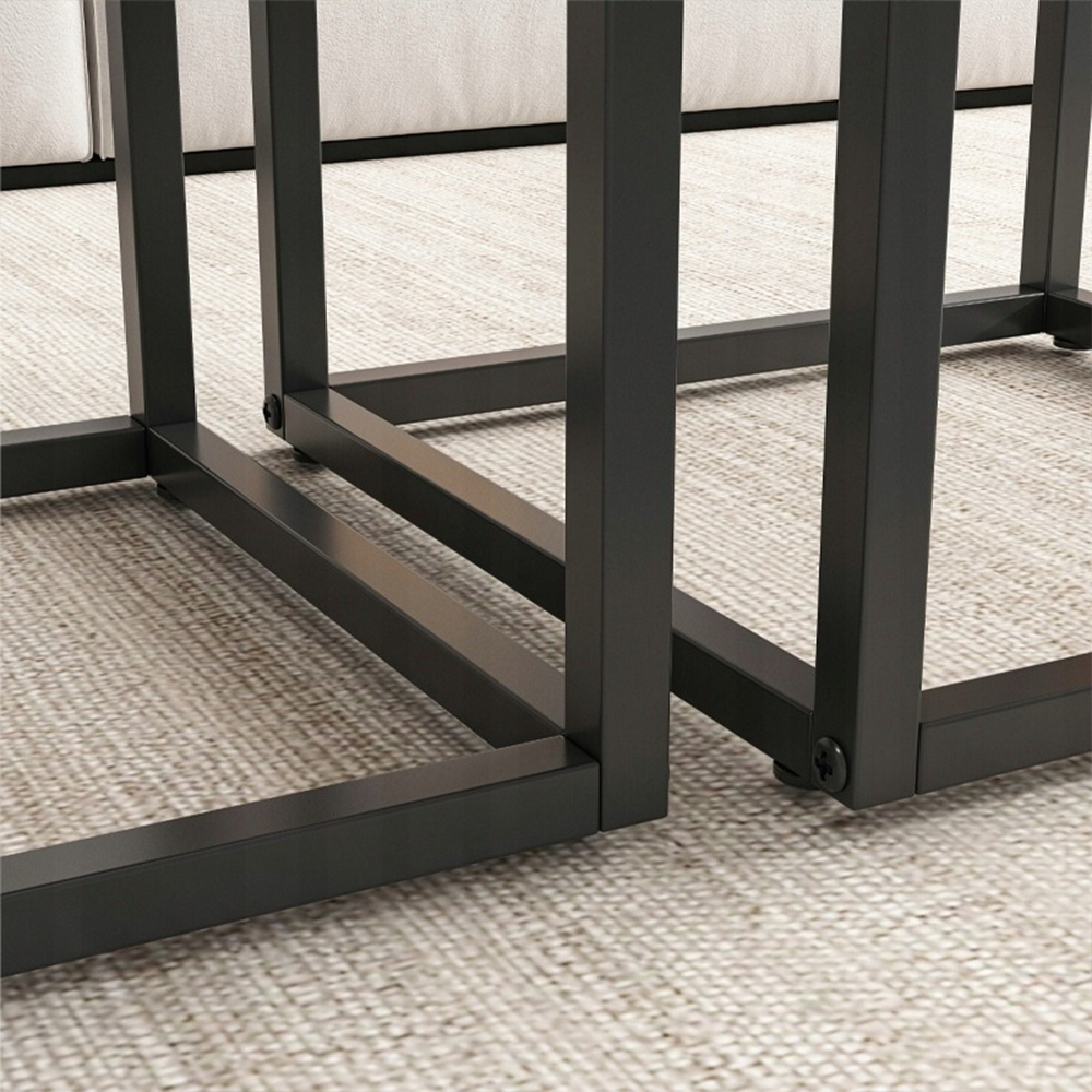 2 darabos rusztikus loft dohányzóasztal szett – 50x50 cm és 45x45 cm – Modern ipari dizájn