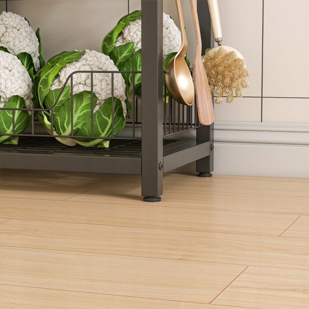 Retro ipari stílusú konyhai könyvespolc 80x95x35 cm – sötétbarna, fém vázzal