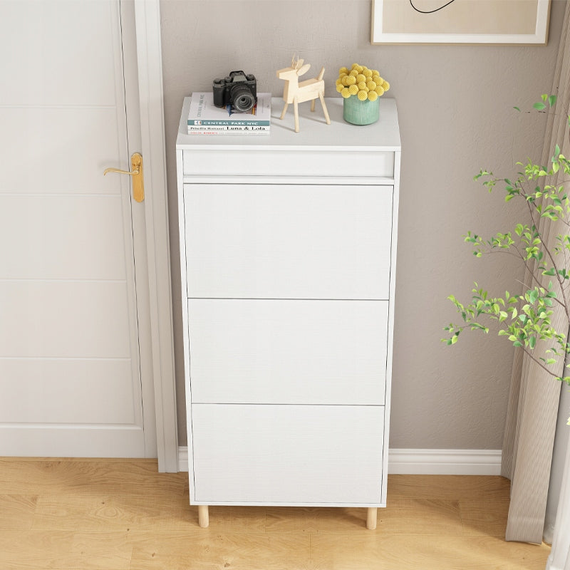Fehér cipőtartó szekrény tükrös tárolóval loft stílusban álló polc előszoba 55 cm