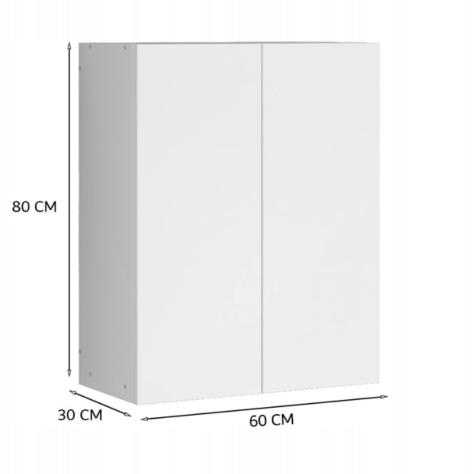 Fali fürdőszobai fali szekrény – fehér, 2 ajtós, modern, 3 polccal, 80 cm