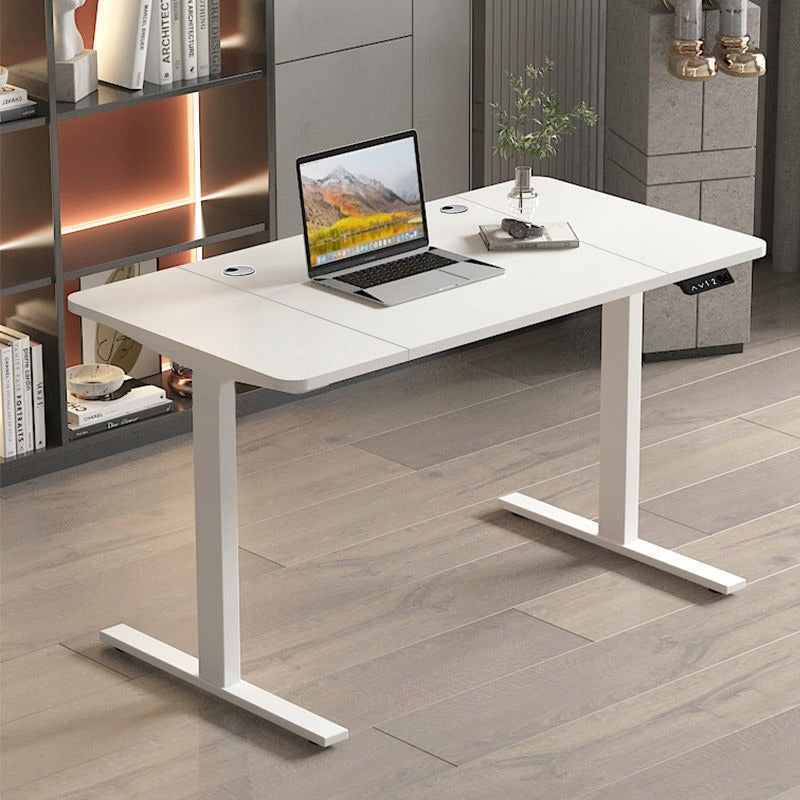 Elektromos számítógépes íróasztal fehér 160x80cm állítható modern 72-118cm