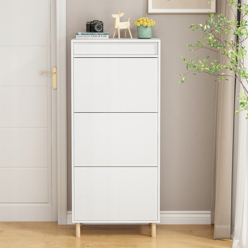 Fehér cipőtartó szekrény tükrös tárolóval loft stílusban álló polc előszoba 55 cm