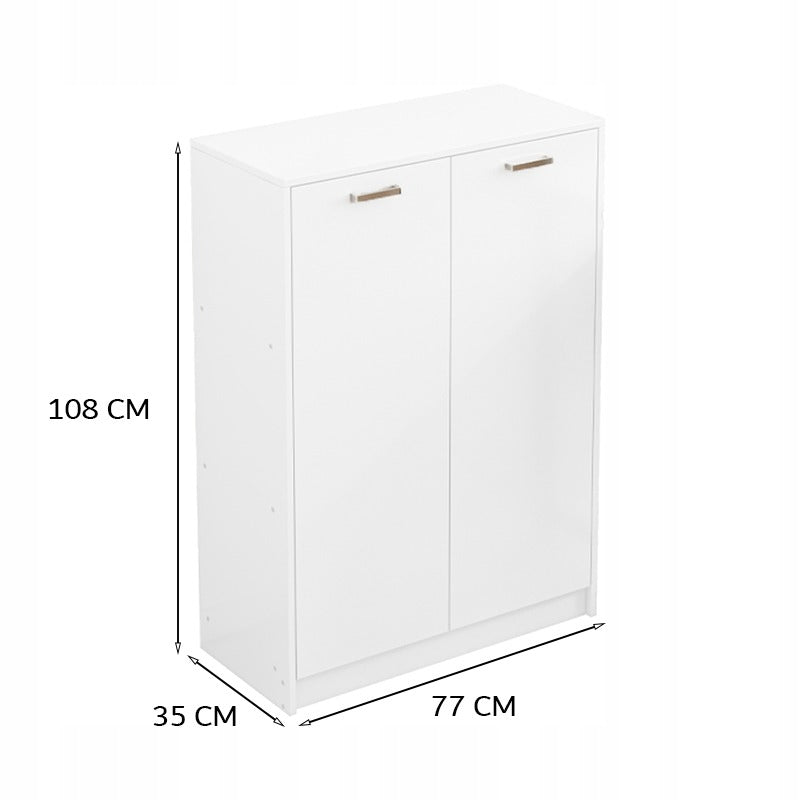 Irodai loft 2 ajtós könyvespolc polcokkal tágas szabadon álló fehér 108 cm