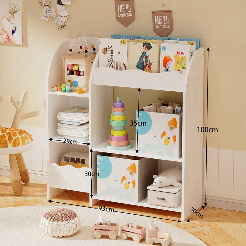 Könyvespolc, újságtartó, játékos szekrény, álló könyvespolc, loft, tágas