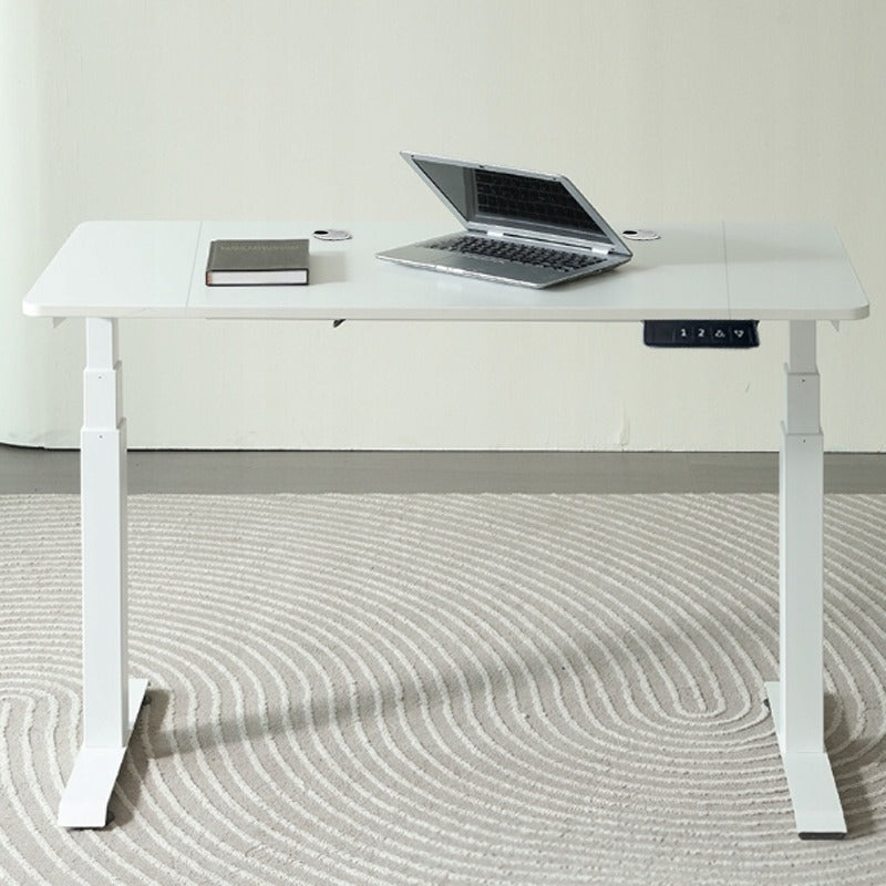 Elektromos számítógépes íróasztal fehér 160x80cm állítható modern 72-118cm