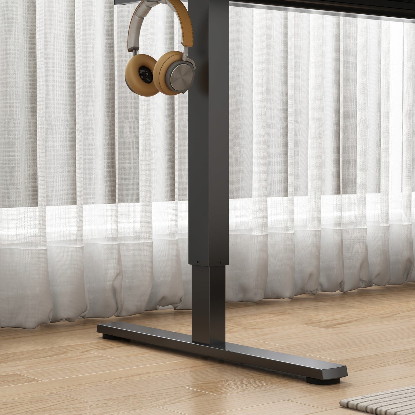 Elektromos emelhető íróasztal, fekete, 160x80, állítható, MODERN, 72-118 cm