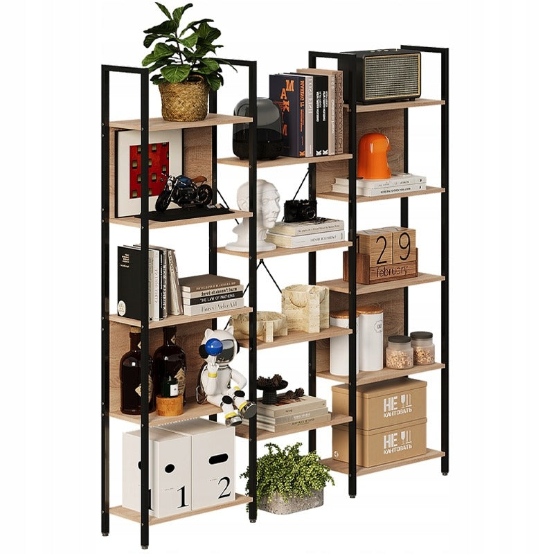 Ipari stílusú álló loft könyvespolc – világosbarna – 166 cm