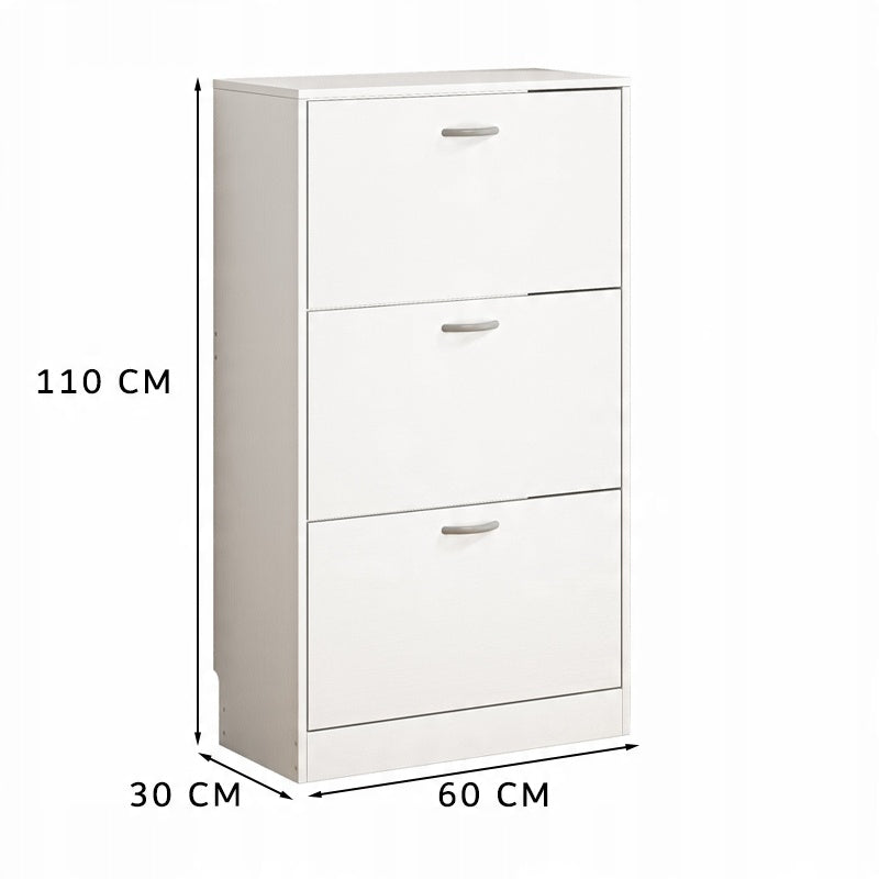 Cipőtartó szekrény előszobai komód loft stílusban 3 ajtós modern 110 cm