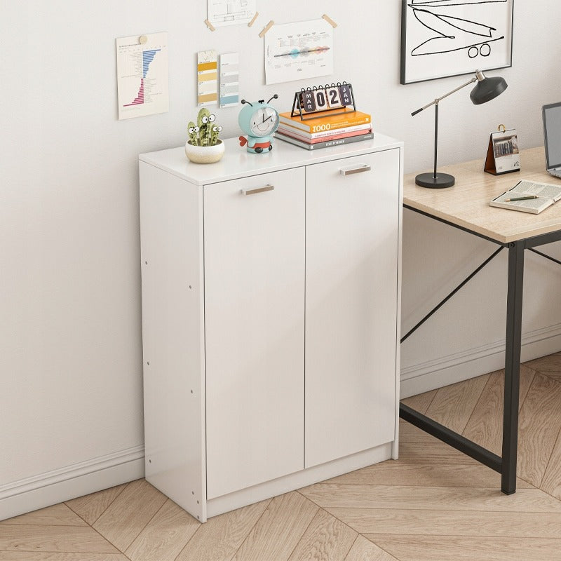 Irodai loft 2 ajtós könyvespolc polcokkal tágas szabadon álló fehér 108 cm