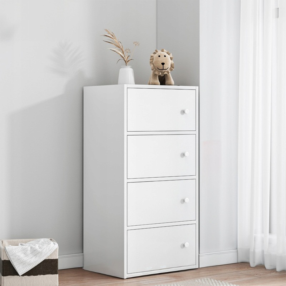 Fehér skandináv stílusú komód – 102x40x30 cm, minimalista fa design