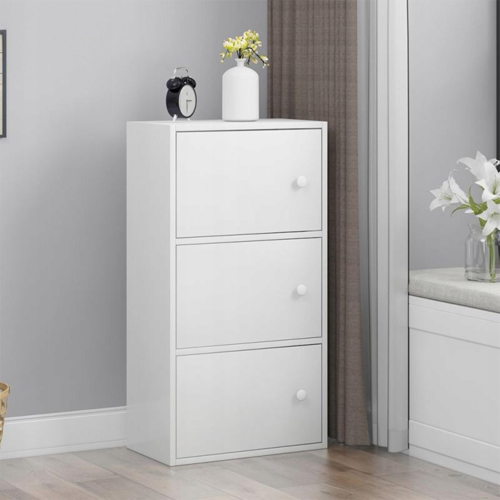 Minimalista fehér komód skandináv stílusban – 78x30x40 cm