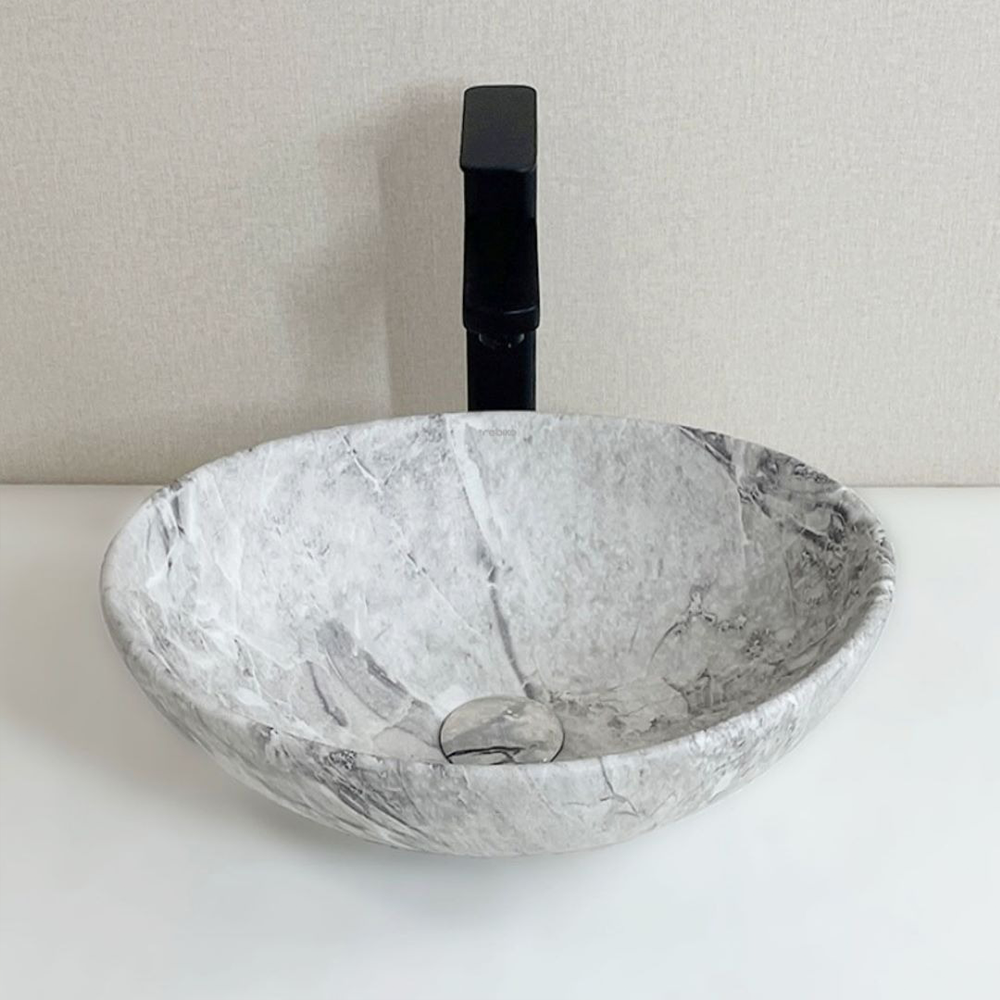 Kerámia mosdókagyló márványhatású felülettel – 42x34x15 cm, modern dizájn és nagy ellenálló képesség