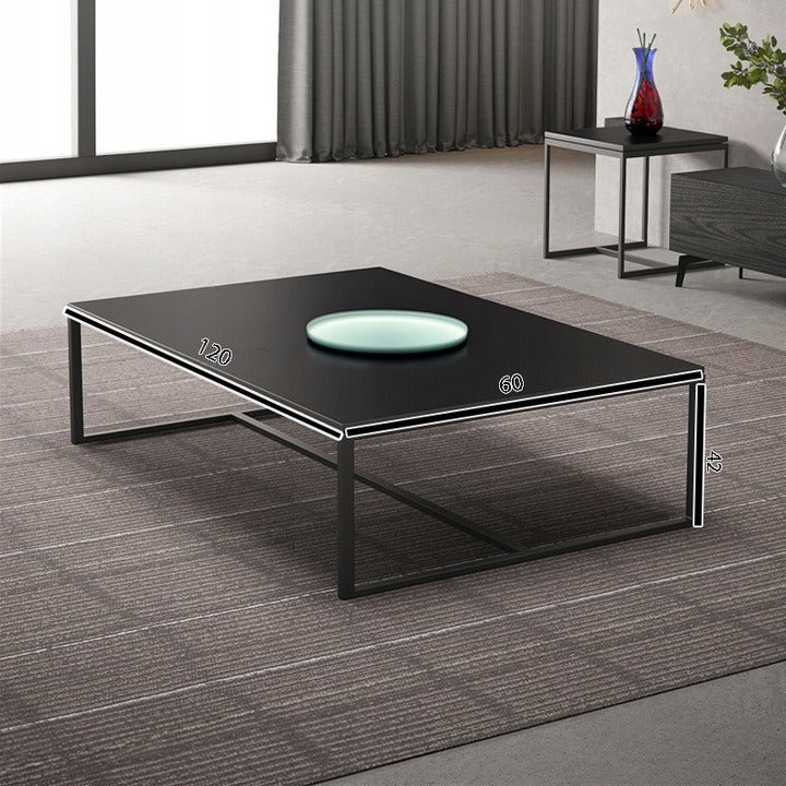 Modern téglalap alakú dohányzóasztal 120 cm, fekete, ipari loft