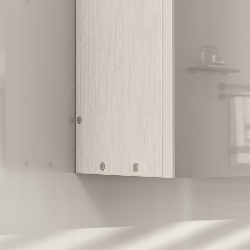 Függő fürdőszoba szekrény falra szerelhető háromrészes tükörrel, modern loft stílusban