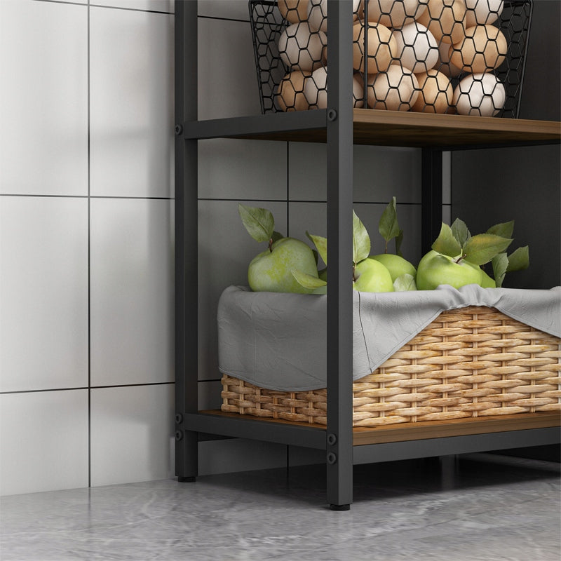 Ipari stílusú tárolópolc – 154x40x30 cm, 5 polc, loft stílus, MDF és fém