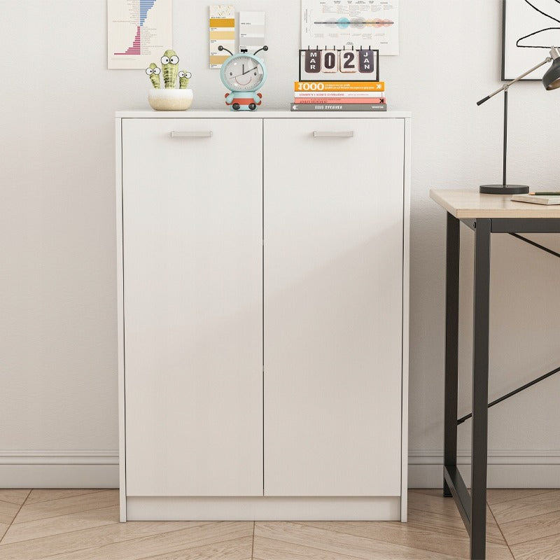 Irodai loft 2 ajtós könyvespolc polcokkal tágas szabadon álló fehér 108 cm