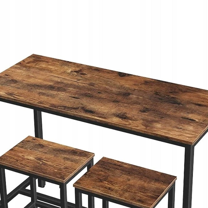 Ipari stílusú bárasztal szett 2 székkel – 100x40x90 cm
