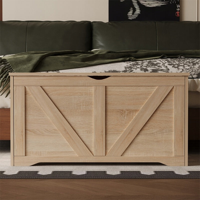 Nagy fa tárolódoboz, világosbarna, pad, padlás, 100 cm