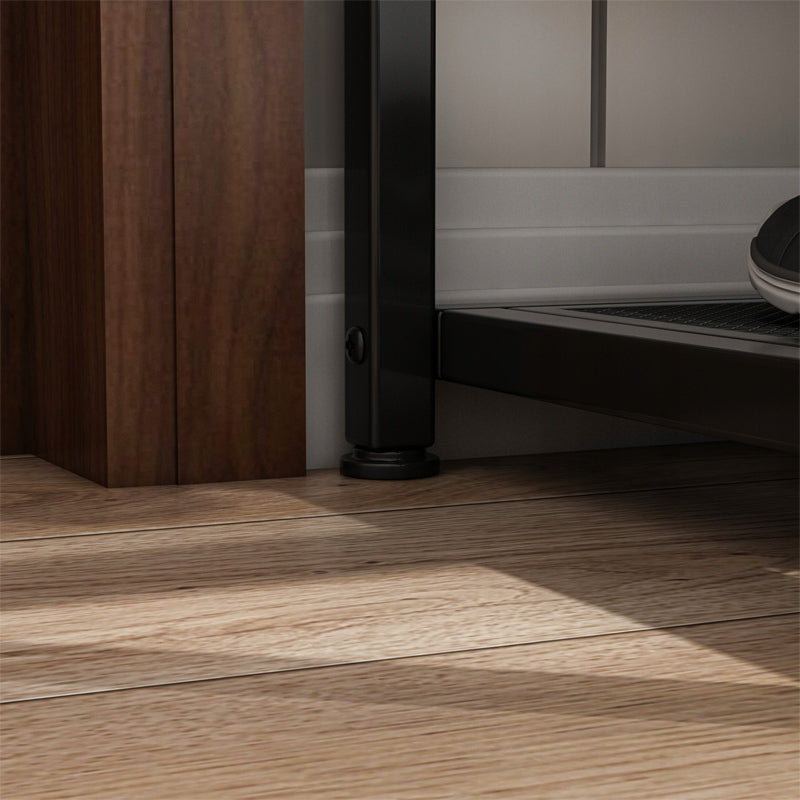 Cipőtároló pad – 100x30x45 cm, ipari loft stílus, 2 polccal