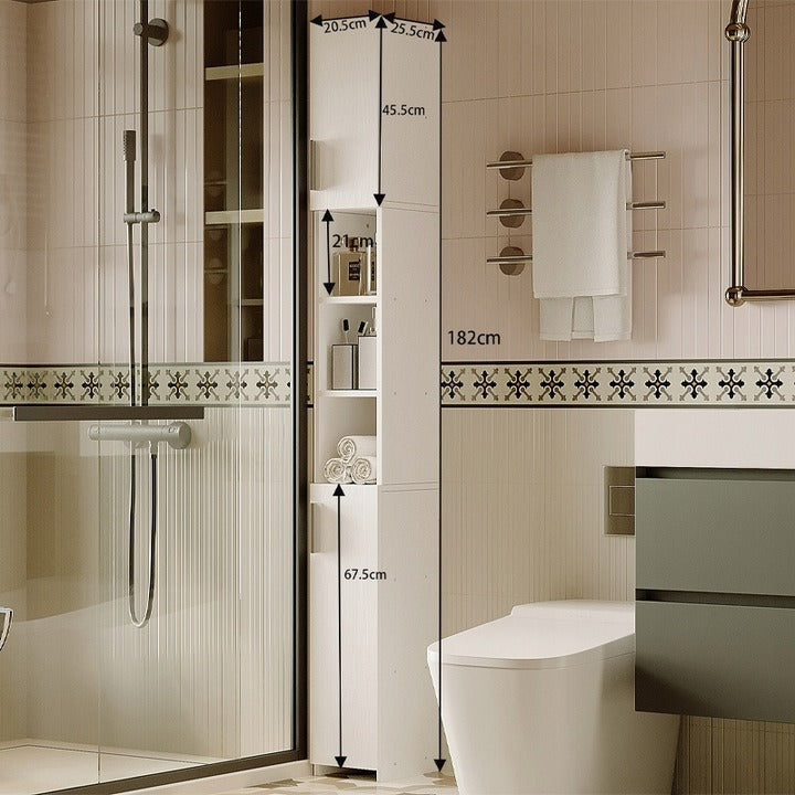 Fürdőszoba álló szekrény, fehér loft, szekrény, polc, magas, keskeny oszlop