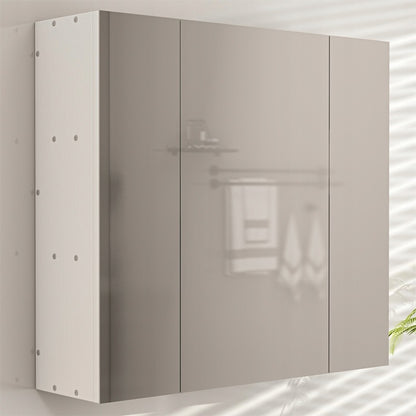 Függő fürdőszoba szekrény falra szerelhető háromrészes tükörrel, modern loft stílusban