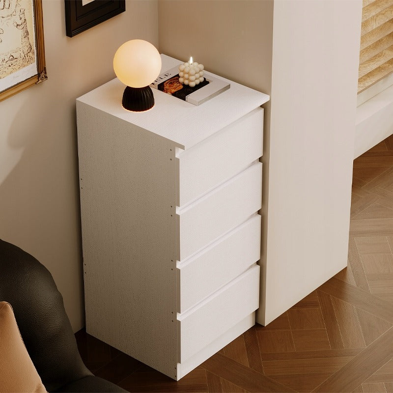 Fehér komód, polcos elem, modern loft stílusú, 90 cm