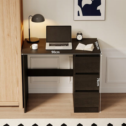 Modern fekete, fiókos Loft számítógépasztal fiataloknak