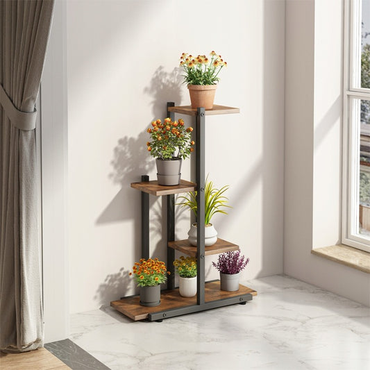 Virágállvány loft rusztikus növénycserepek állványa